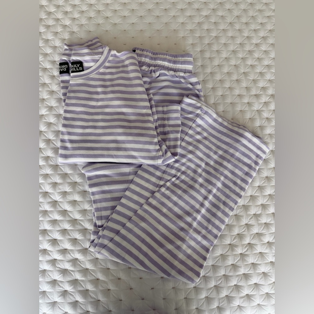 Daily Drills Lavender Stripe Lounge Set